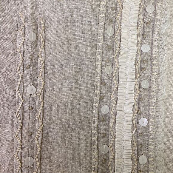 Chico’s Artisan Accent Aleanna Open Front Jacket Silver Sand Size 1 & Medium - Picture 12 of 13